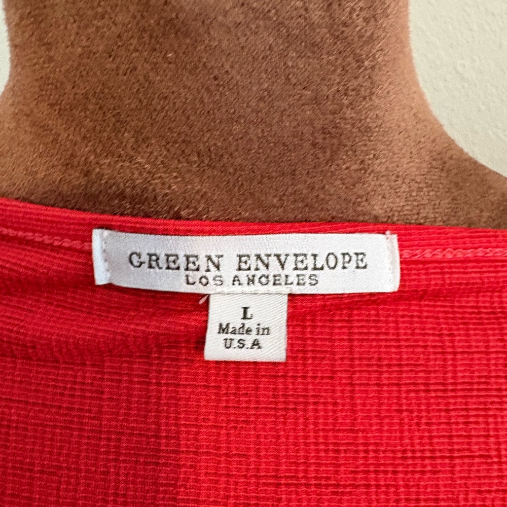 Green Envelope Vibrant Red Maxi Dress - Picture 4 of 4